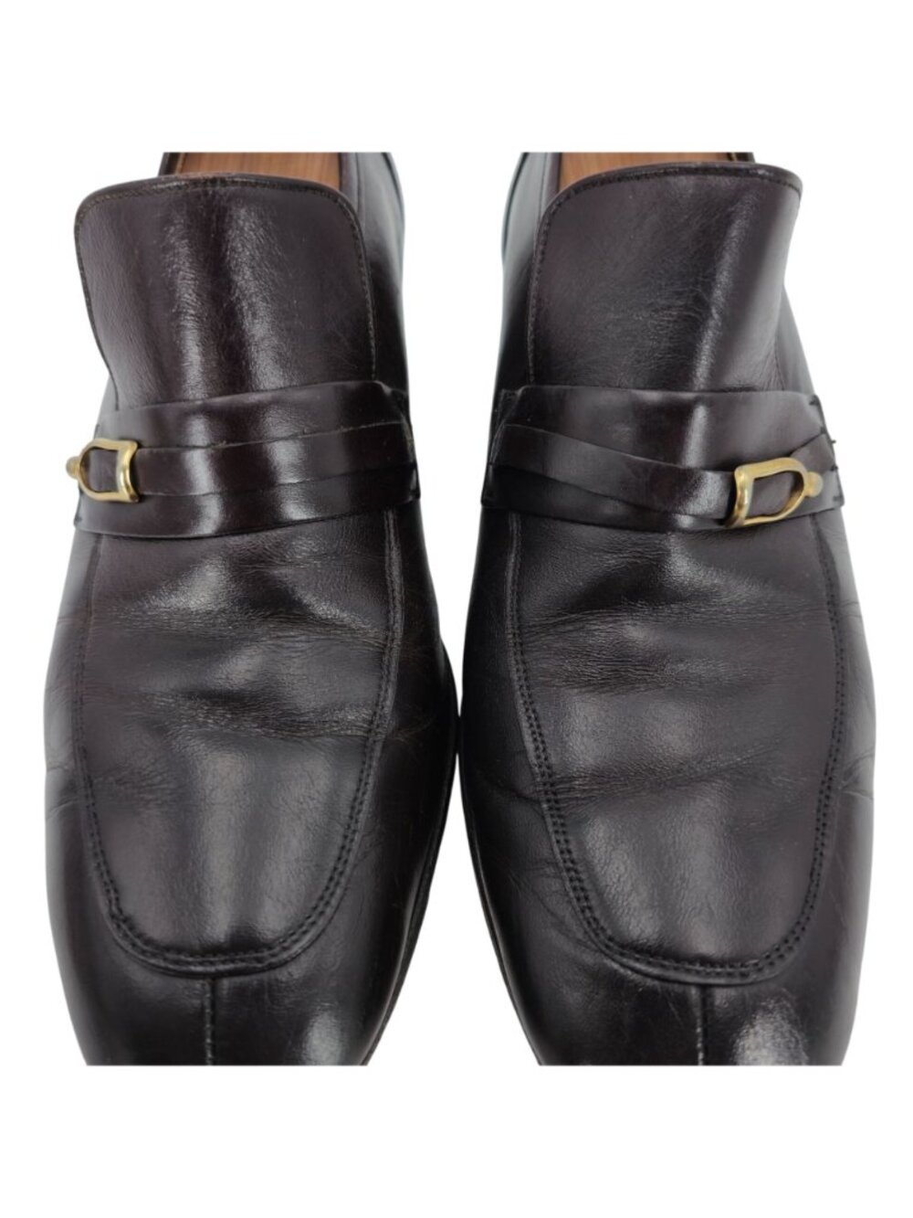 Vintage Melloflex Dacks Mens 9.5 Brown Leather Canada Dress Shoes Bit Loafers - Picture 8 of 10